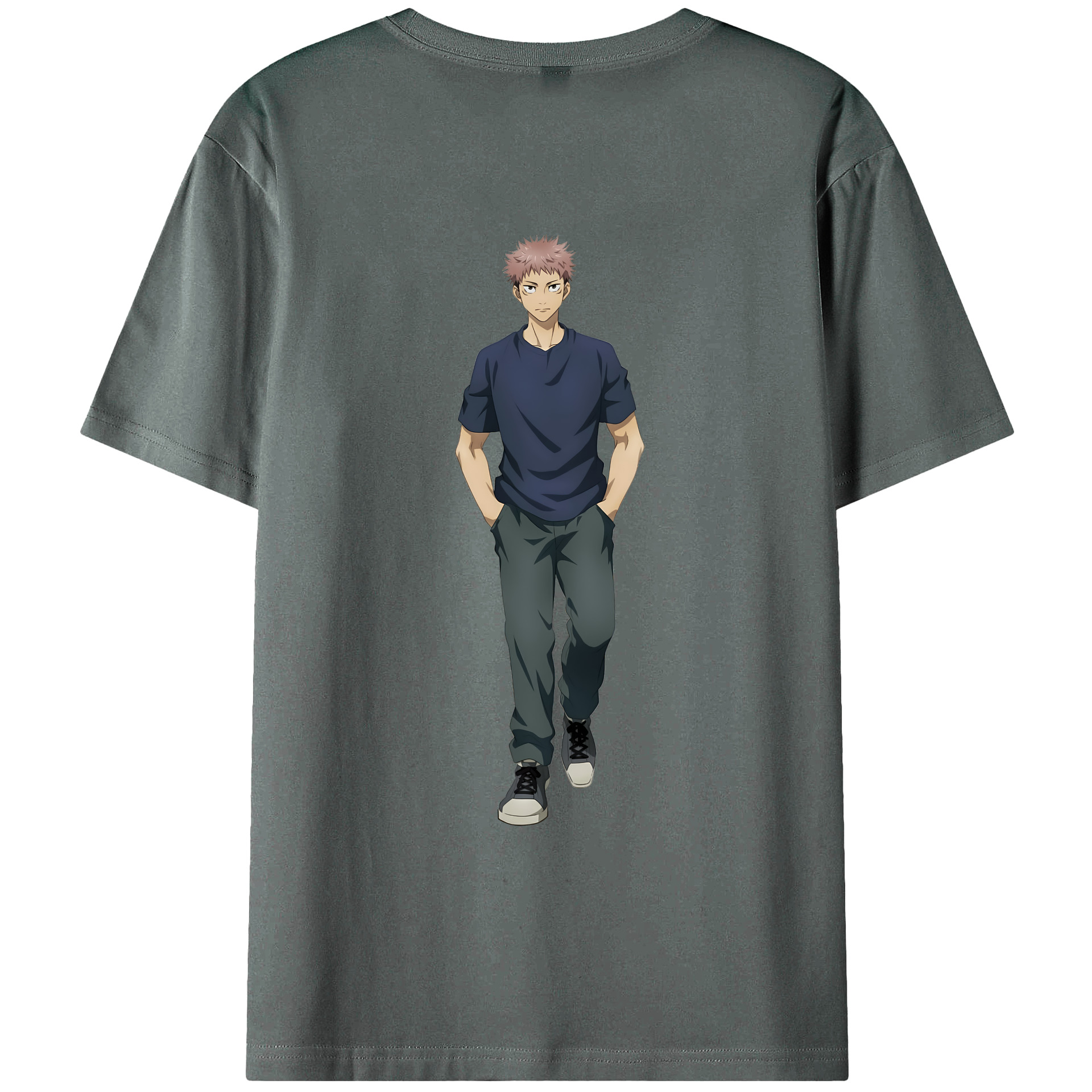 （画像用） 呪術廻戦 Jujutsu Kaisen 綿100％ メンズ半袖Tシャツ（バックプリント） 通気性